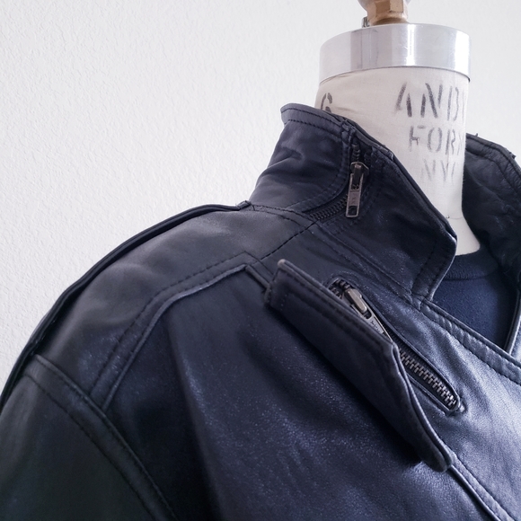 Vintage 80s LA Roxx Black Motorcycle Jacket - Picture 4 of 7